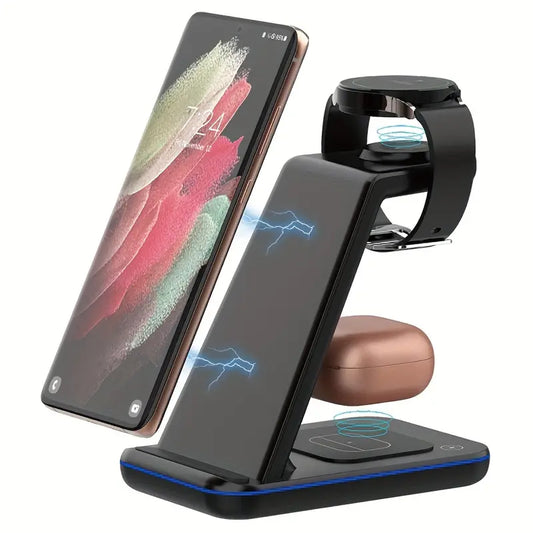 3-in-1 Wireless Charging Stand with LED Lamp